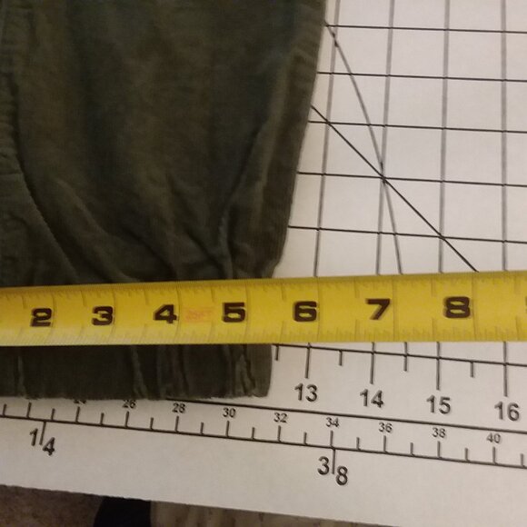 Olive green fine wale corduroy pants - Picture 11 of 13